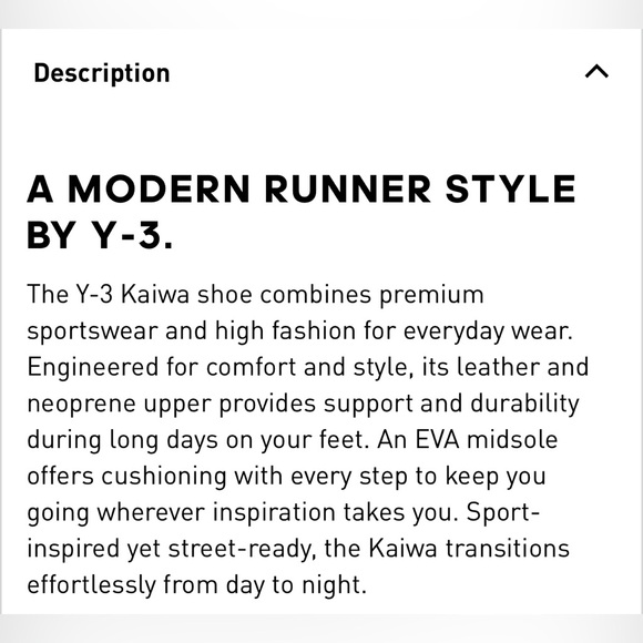 NWB - Adidas Y-3 Kaiwa Men’s Premium Sneaker - US 10/EU 44 - Picture 15 of 16
